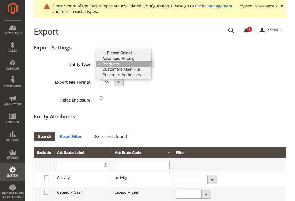 Import Behavior Configuration